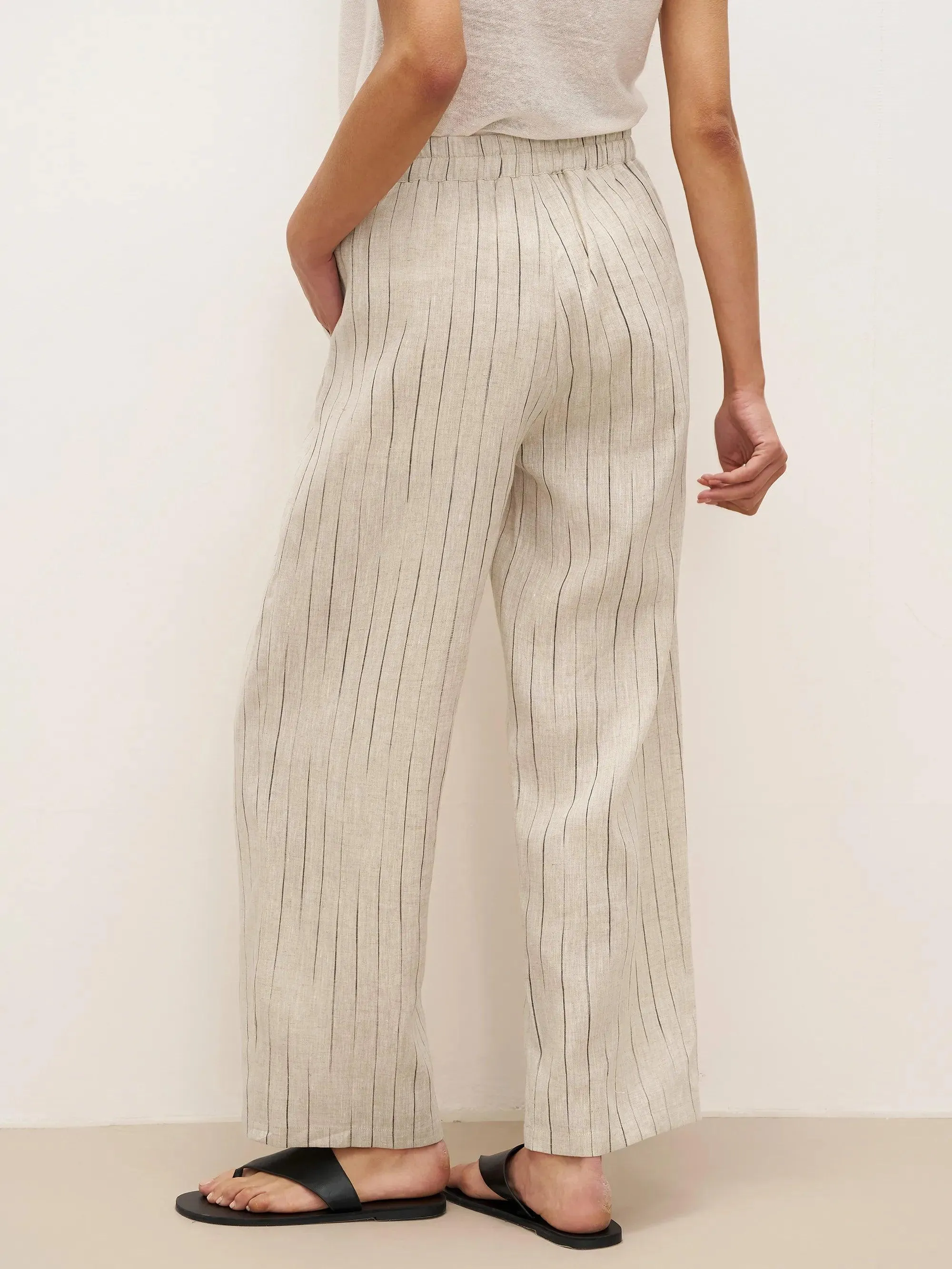 100% Linen Sketch Stripe Suit Set ELOISE