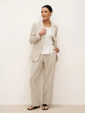 100% Linen Sketch Stripe Suit Set ELOISE