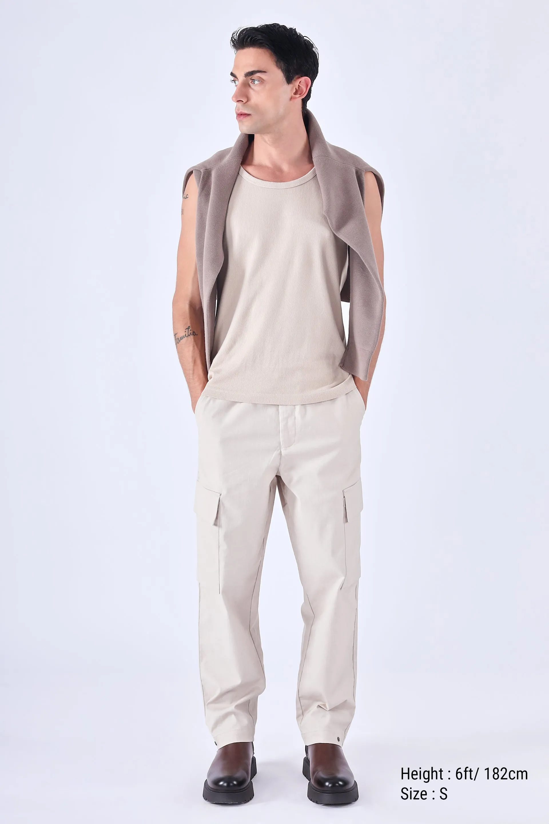 AIR RELAXED CARGO PANTS IN CREAM