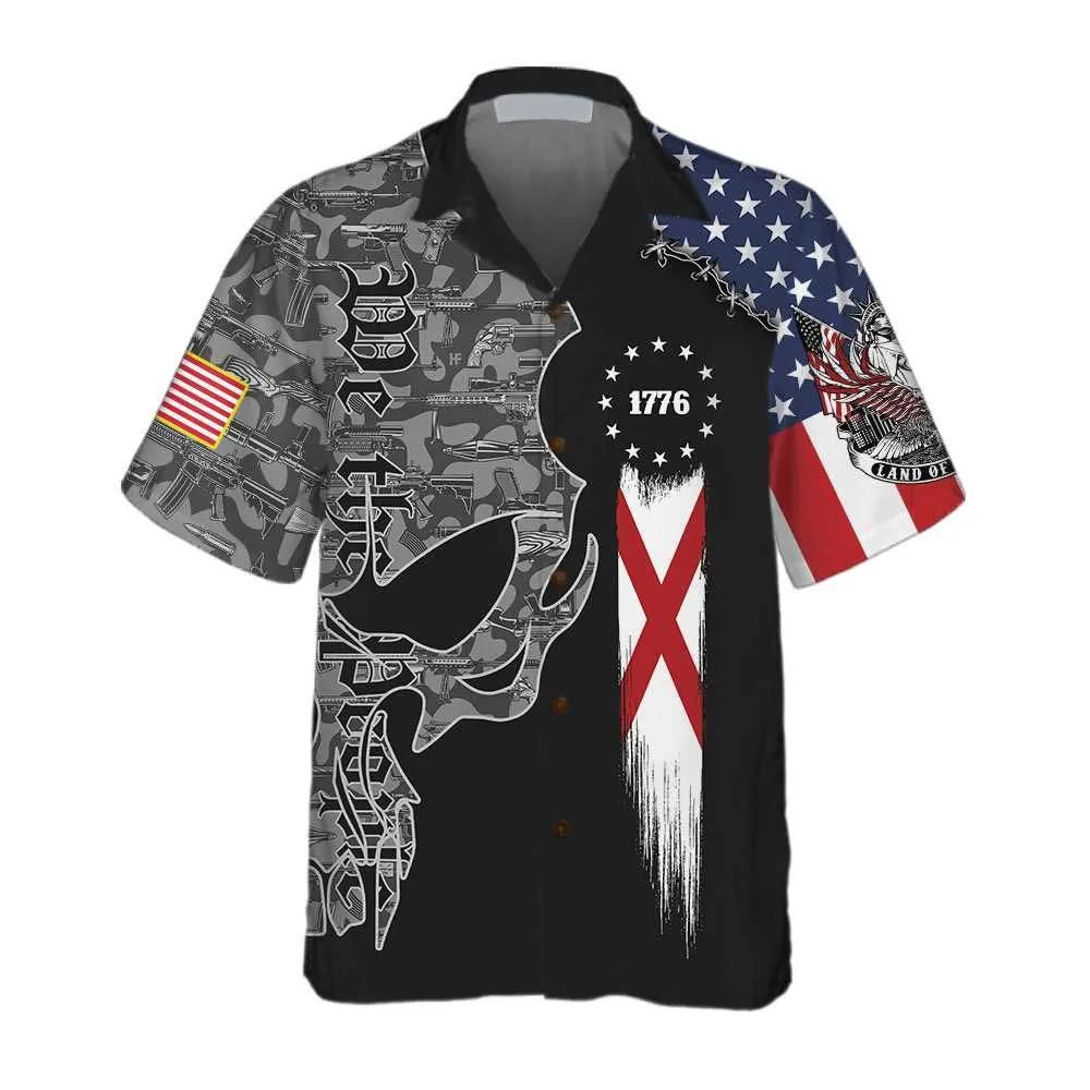 Alabama Patriot Hawaiian Shirt, Unique Alabama Shirt, Alabama Collared Shirt For Men & Women Best Gift For Husband, Wife, Boyfriend, Girlfriend