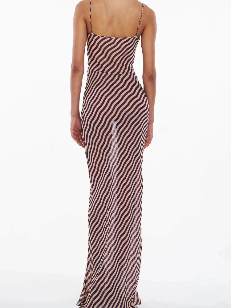 Amozae-Christmas Outfits New Year's Eve Dress Night Out Club Dresses cute winter outfits Robyn Striped Maxi Dress