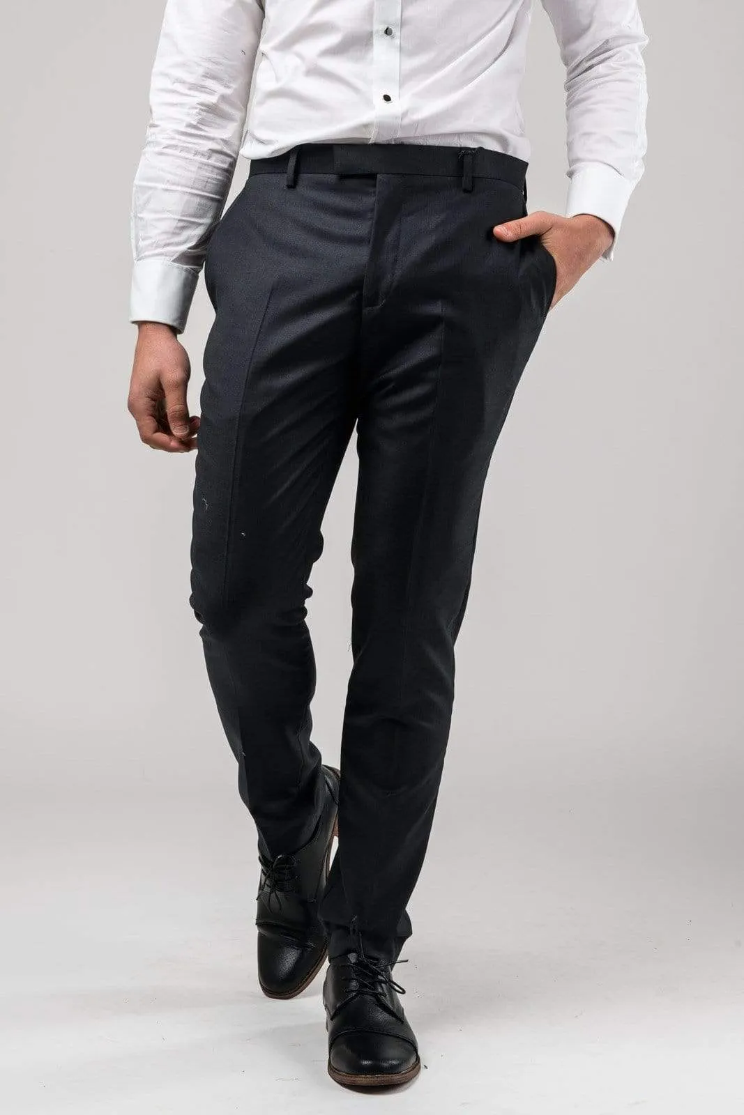 Aston slim fit moores trouser in charcoal