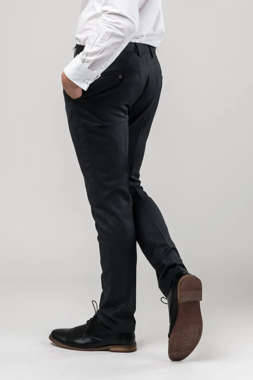 Aston slim fit moores trouser in charcoal