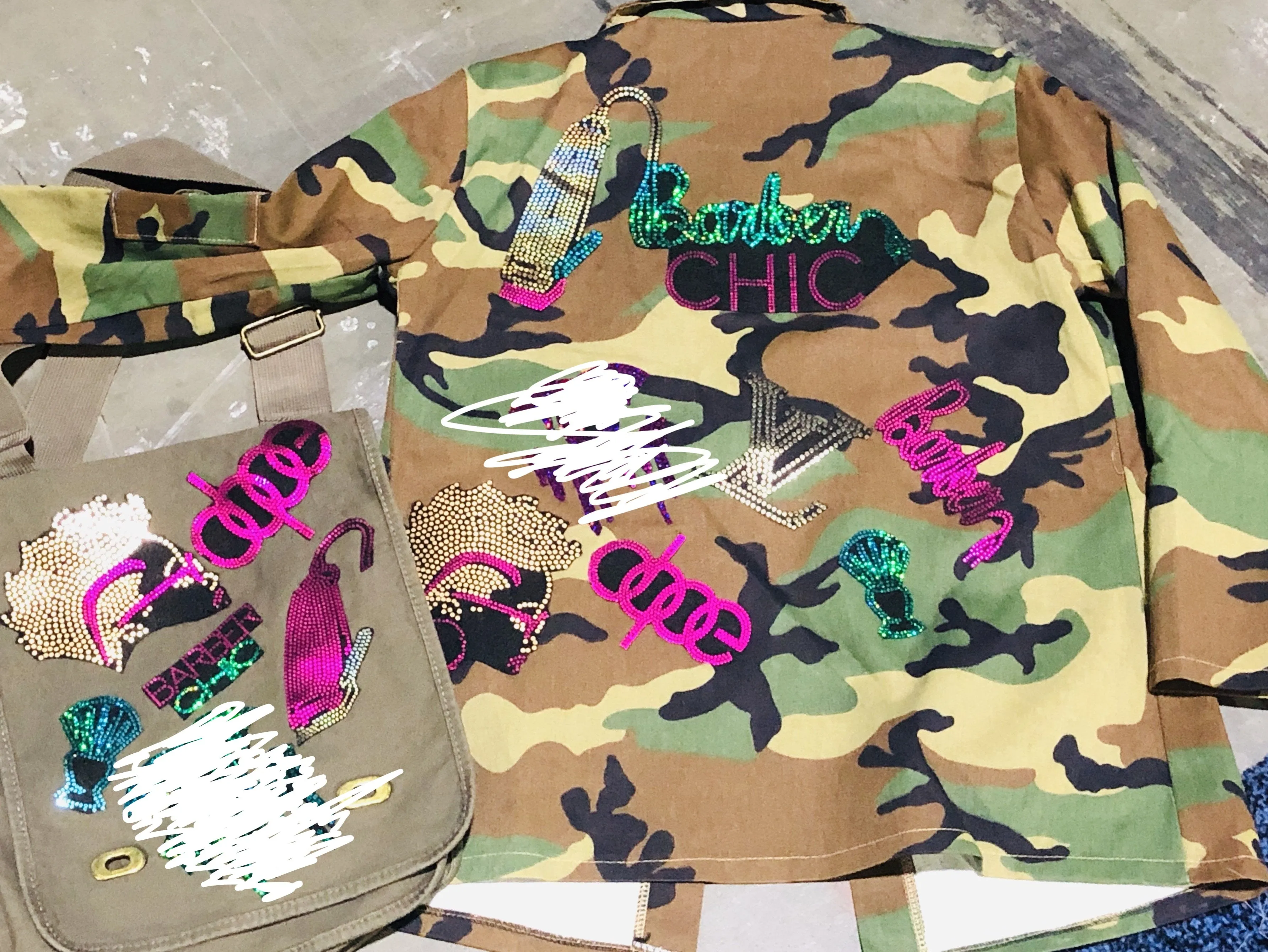Barber Chic CAMOUFLAGE BLING Patchwork JACKET