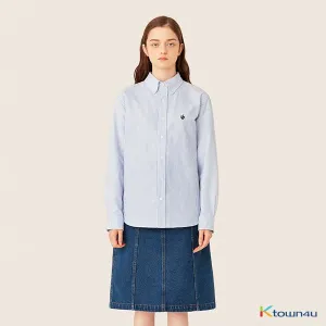 Basic Patch Oxford Shirts [Sky Blue][M]