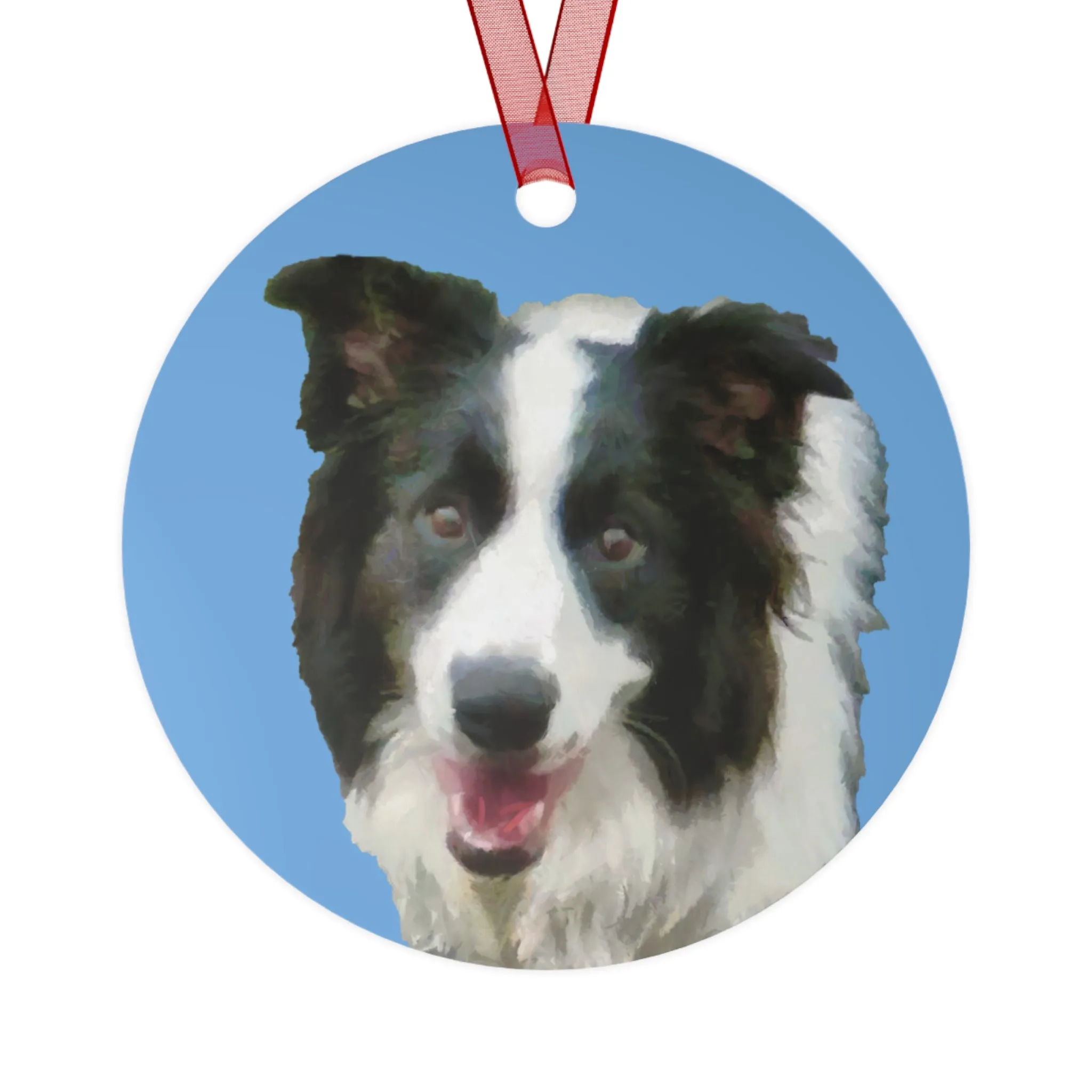 Border Collie '#2' Metal Ornaments