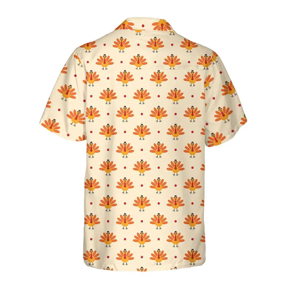 Cartoon Turkey Bird And Polka Dot Hawaiian Shirt, Funny Turkey Gobble Shirt, Gift For Thanksgiving Day, Best Gift For Friend, Family
