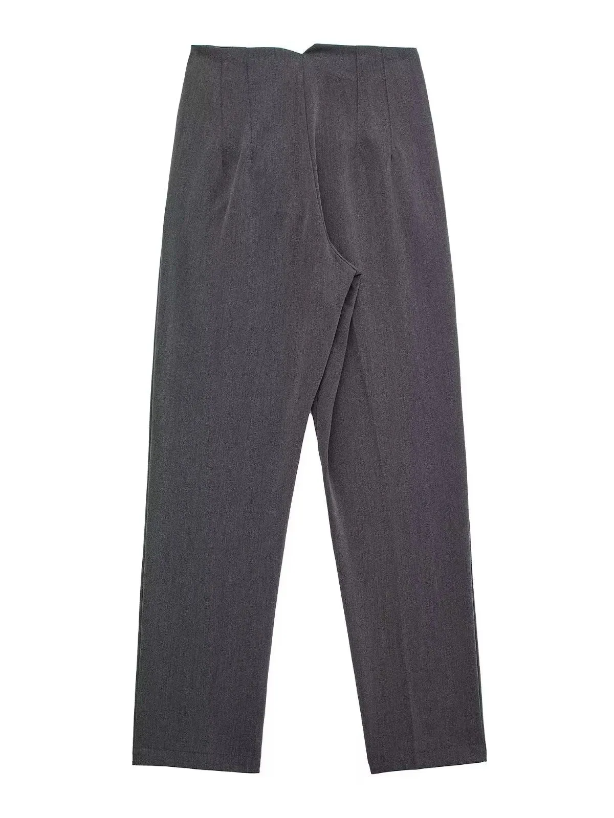 Chic Fashion Office Wear Straight Pants Vintage High Waist Zipper Fly Trousers