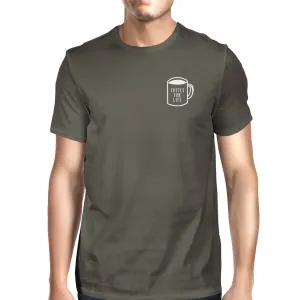 Coffee For Life Pocket Mens Cool Grey Tees Funny Typographic Tee