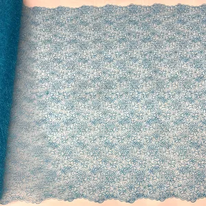 Corded Bridal Lace Fabric Embroidered on 100% Polyester Net Mesh | Lace USA - 90938W