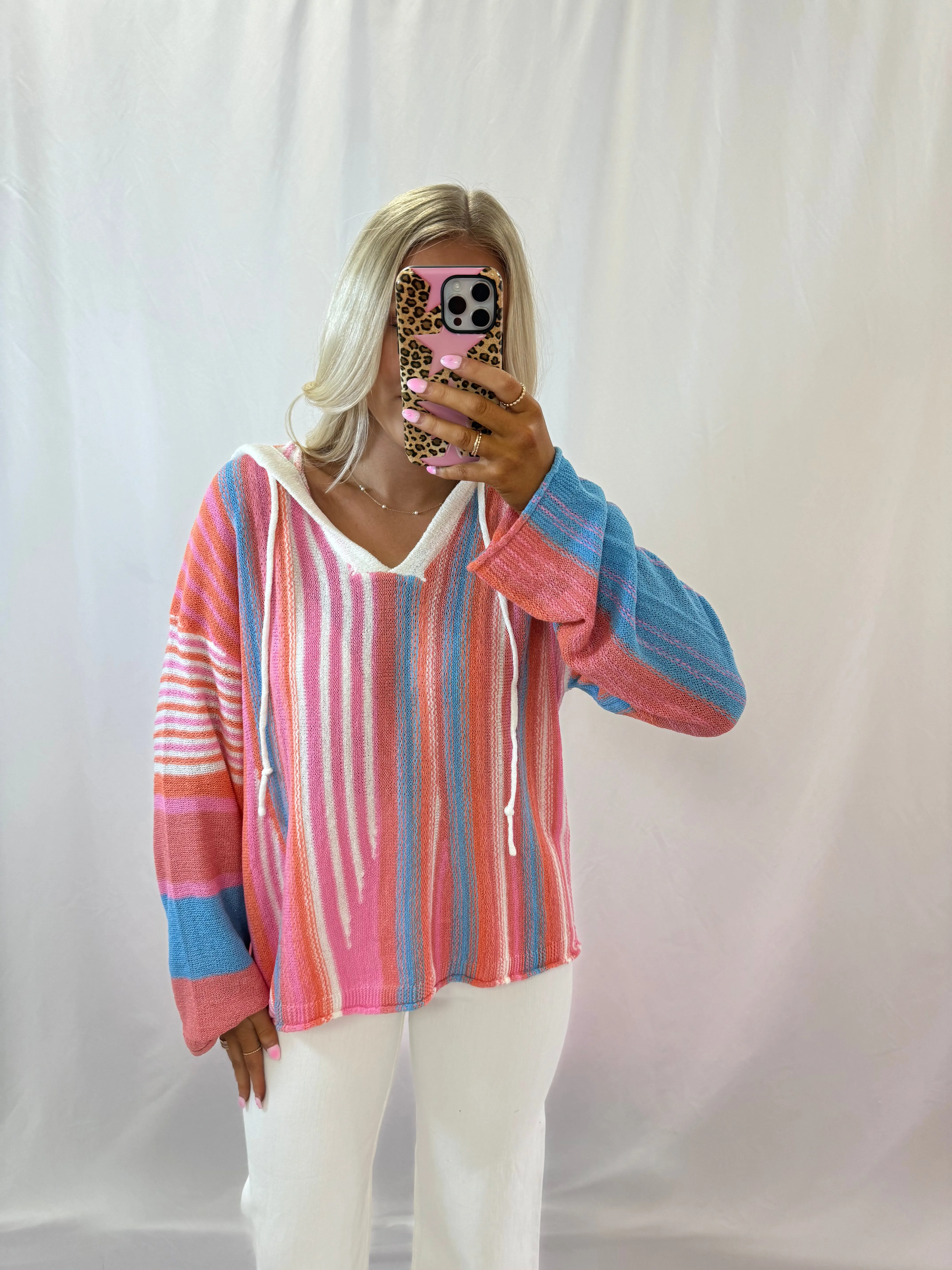 Cozy   Colorful Hooded Top💖 2 smalls left