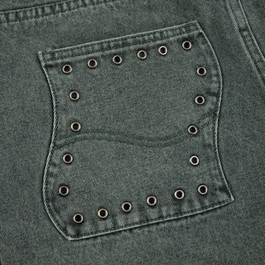 Dime - Classic Relaxed Denim Pants in Faded Green
