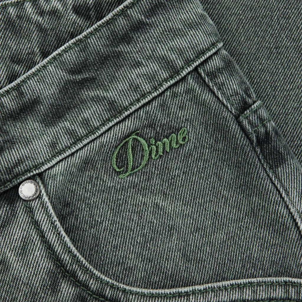 Dime - Classic Relaxed Denim Pants in Faded Green