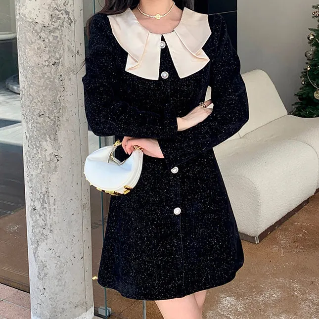 Doll Collar Long Sleeve Christmas Elegant Dress