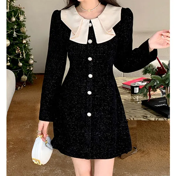 Doll Collar Long Sleeve Christmas Elegant Dress