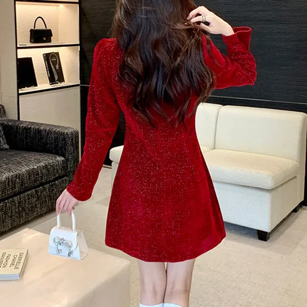 Doll Collar Long Sleeve Christmas Elegant Dress