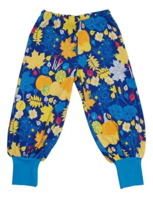 DUNS Baggy Pants - Fall Flowers Blue
