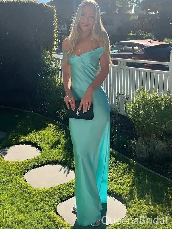 Elegant Green Mermaid Off-shoulder Long Prom Dress to Impress,WGP1740