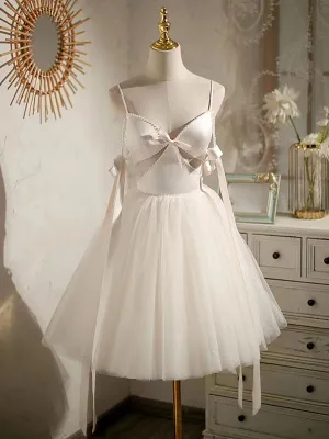 Elegant Mini Wedding Dresses, V-neck Homecoming Dresses, Newest Short Bridesmaid Dresses
