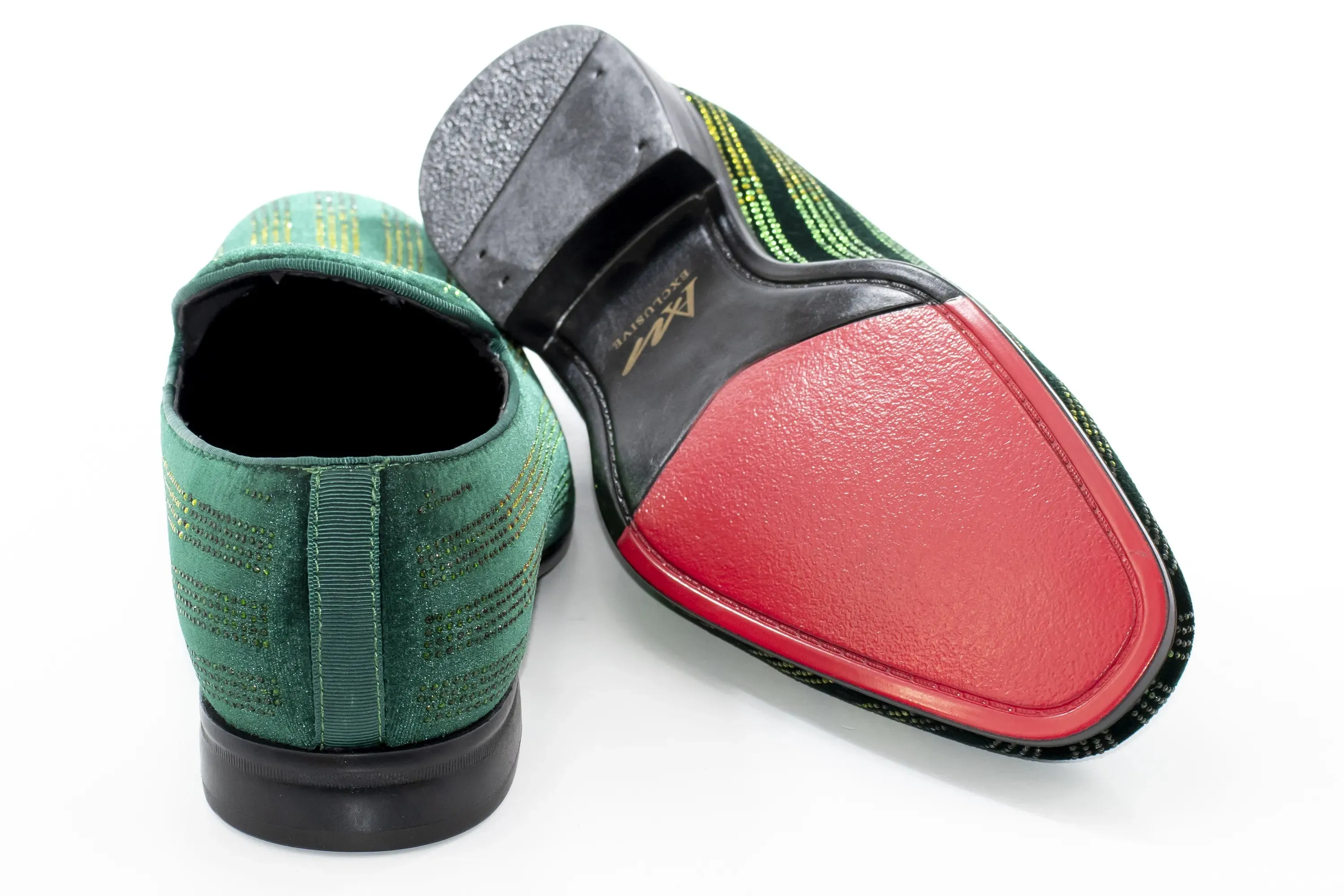 Emerald Multicolor Rhinestone Designer Dress Loafer