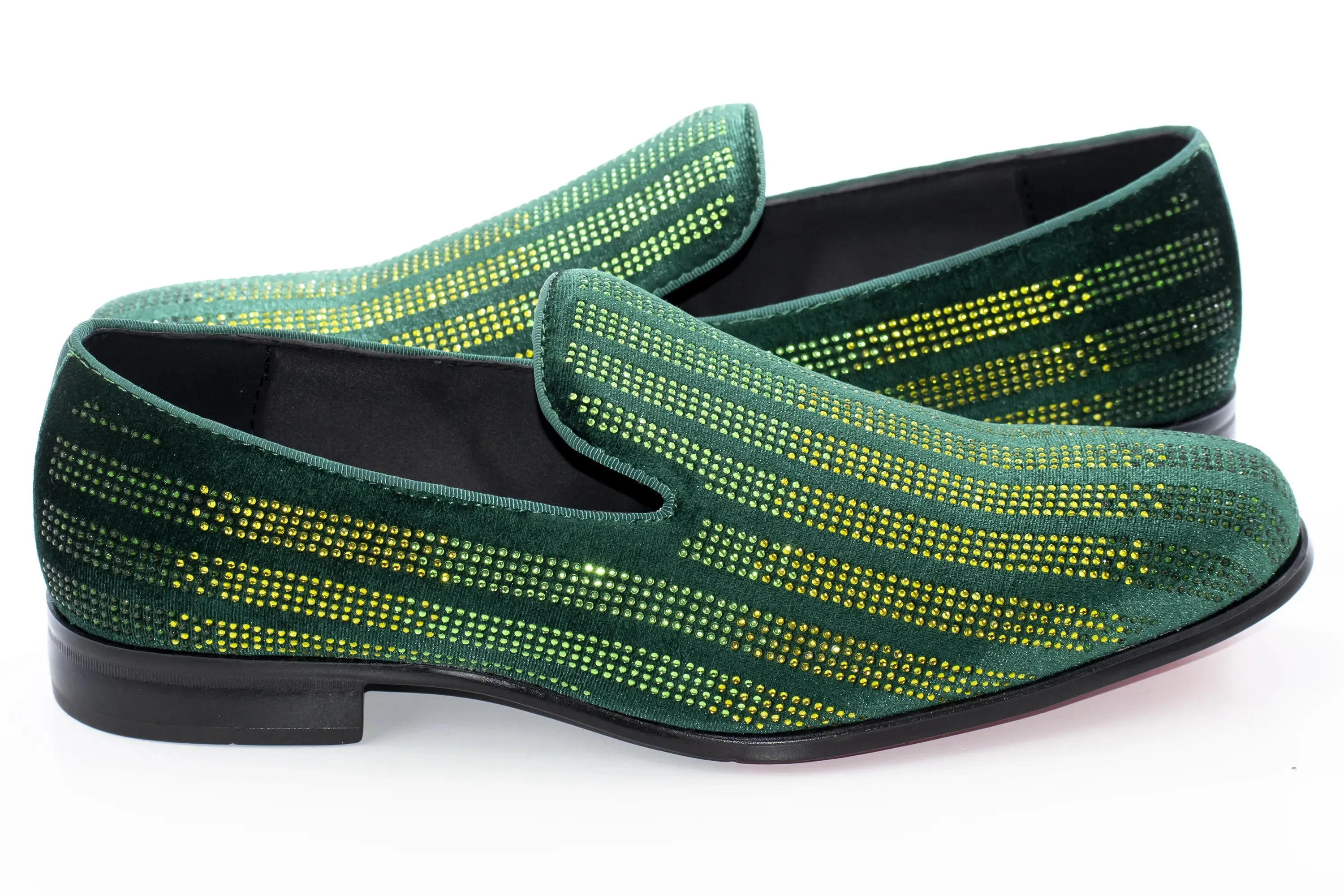 Emerald Multicolor Rhinestone Designer Dress Loafer