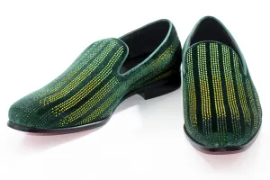 Emerald Multicolor Rhinestone Designer Dress Loafer