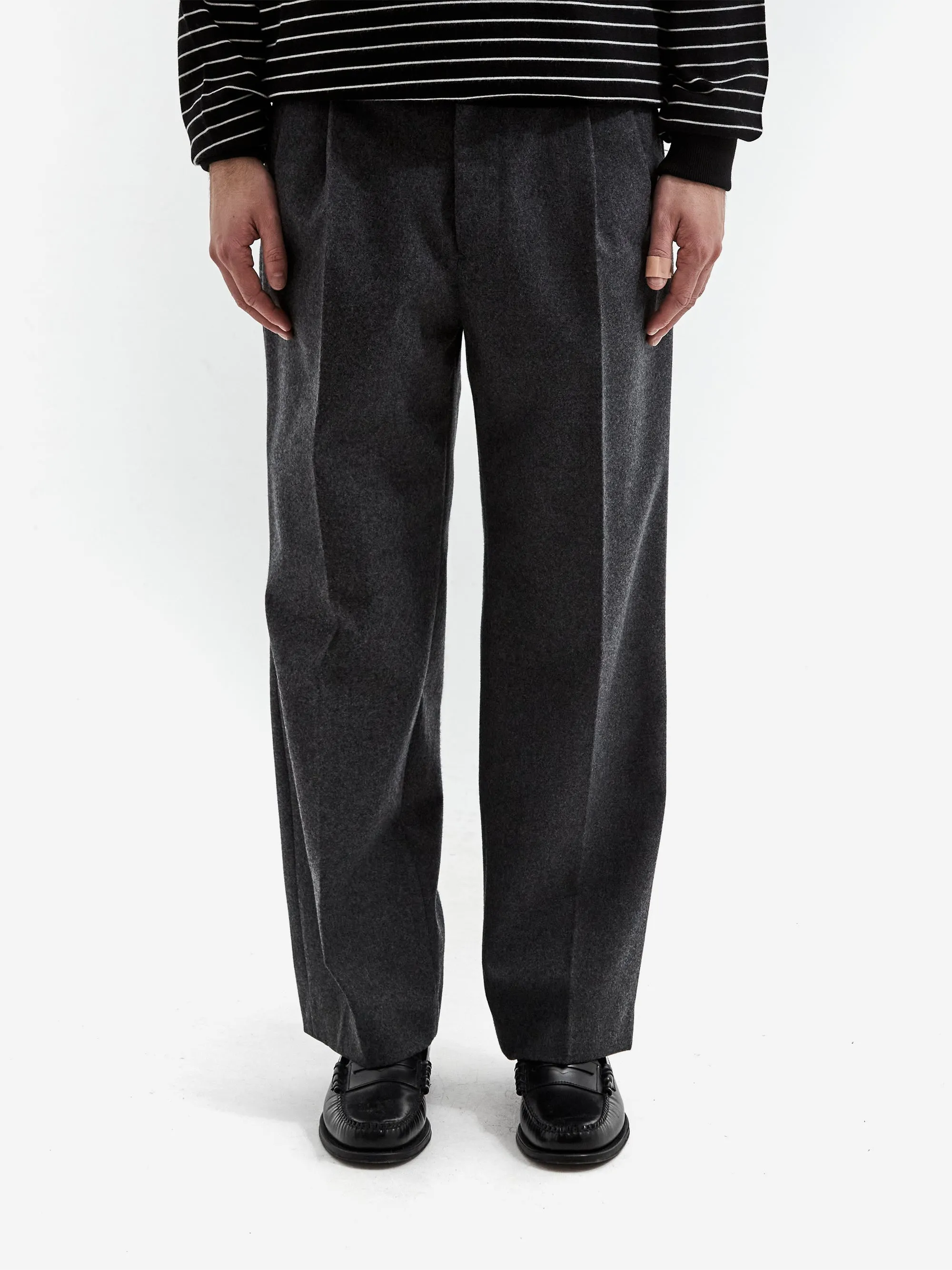 Farah Japan Two Tuck Side Adjustable Pants - C.Grey