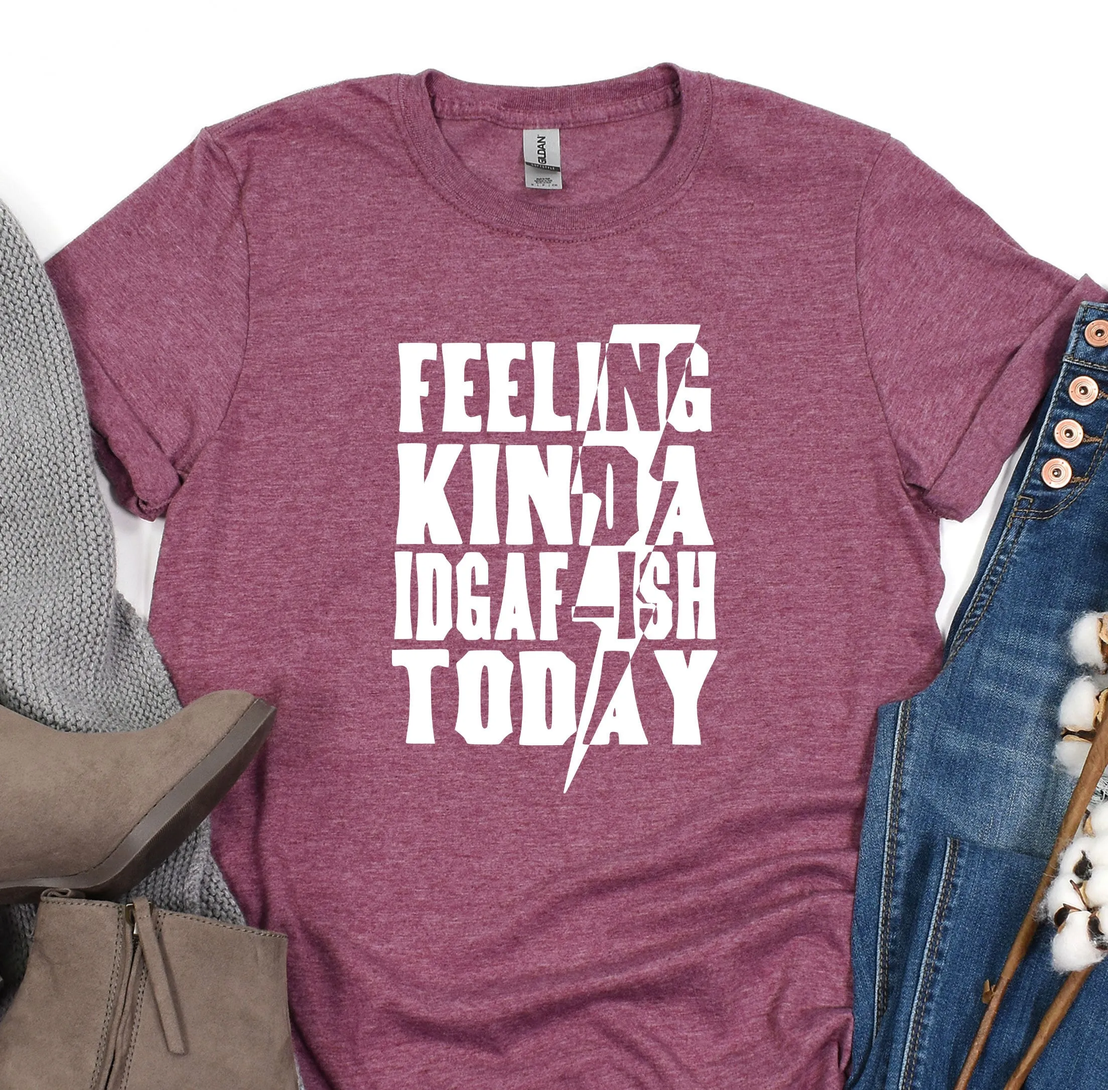Feeling Kinda IDGAF-ISH Today Shirt, Floral Tshirt, Lover Tee, Animal Shirt, Aesthetic Shirt, Graphic Tee, Gift for her, Aesthetic Shirt