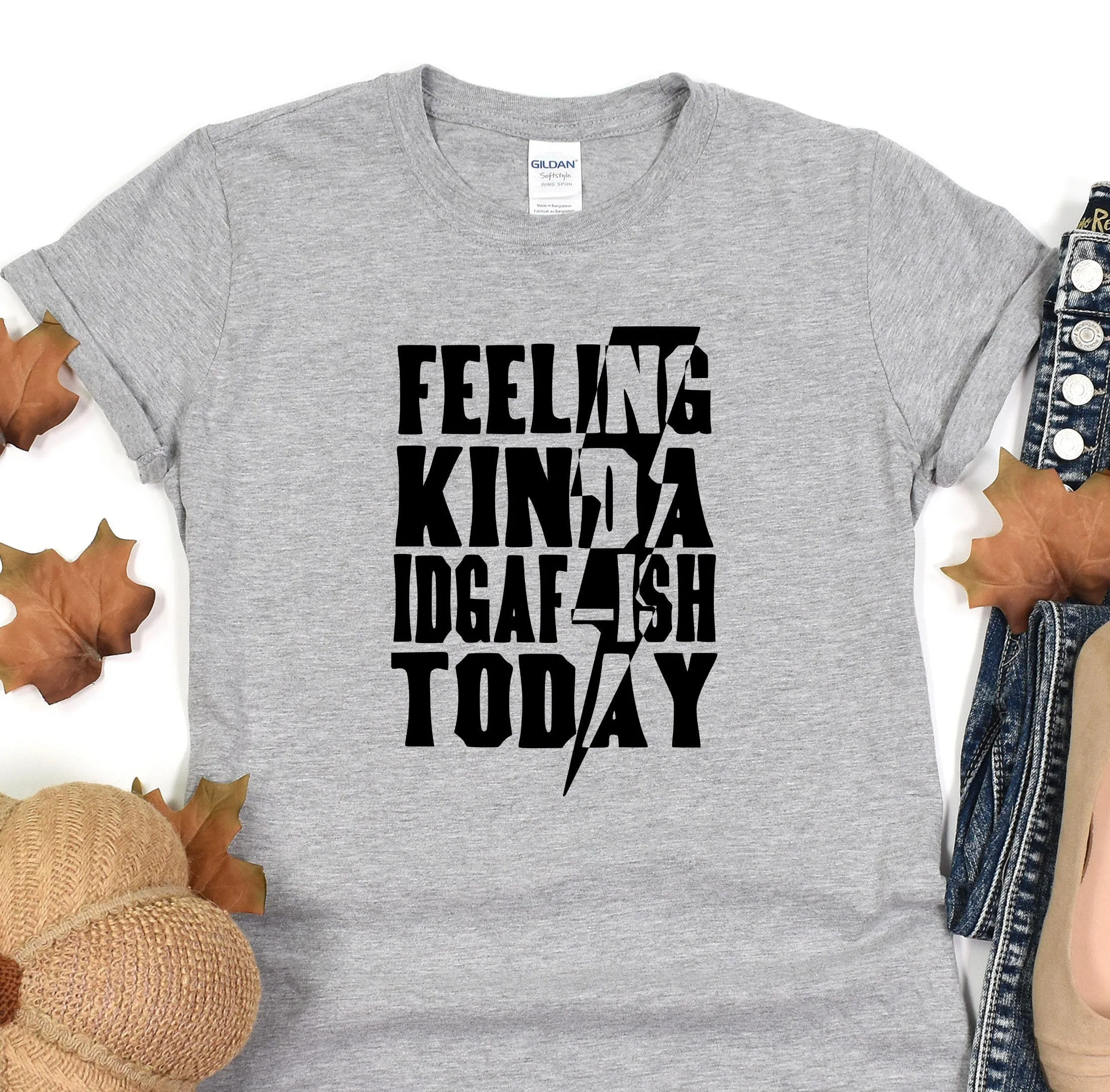 Feeling Kinda IDGAF-ISH Today Shirt, Floral Tshirt, Lover Tee, Animal Shirt, Aesthetic Shirt, Graphic Tee, Gift for her, Aesthetic Shirt