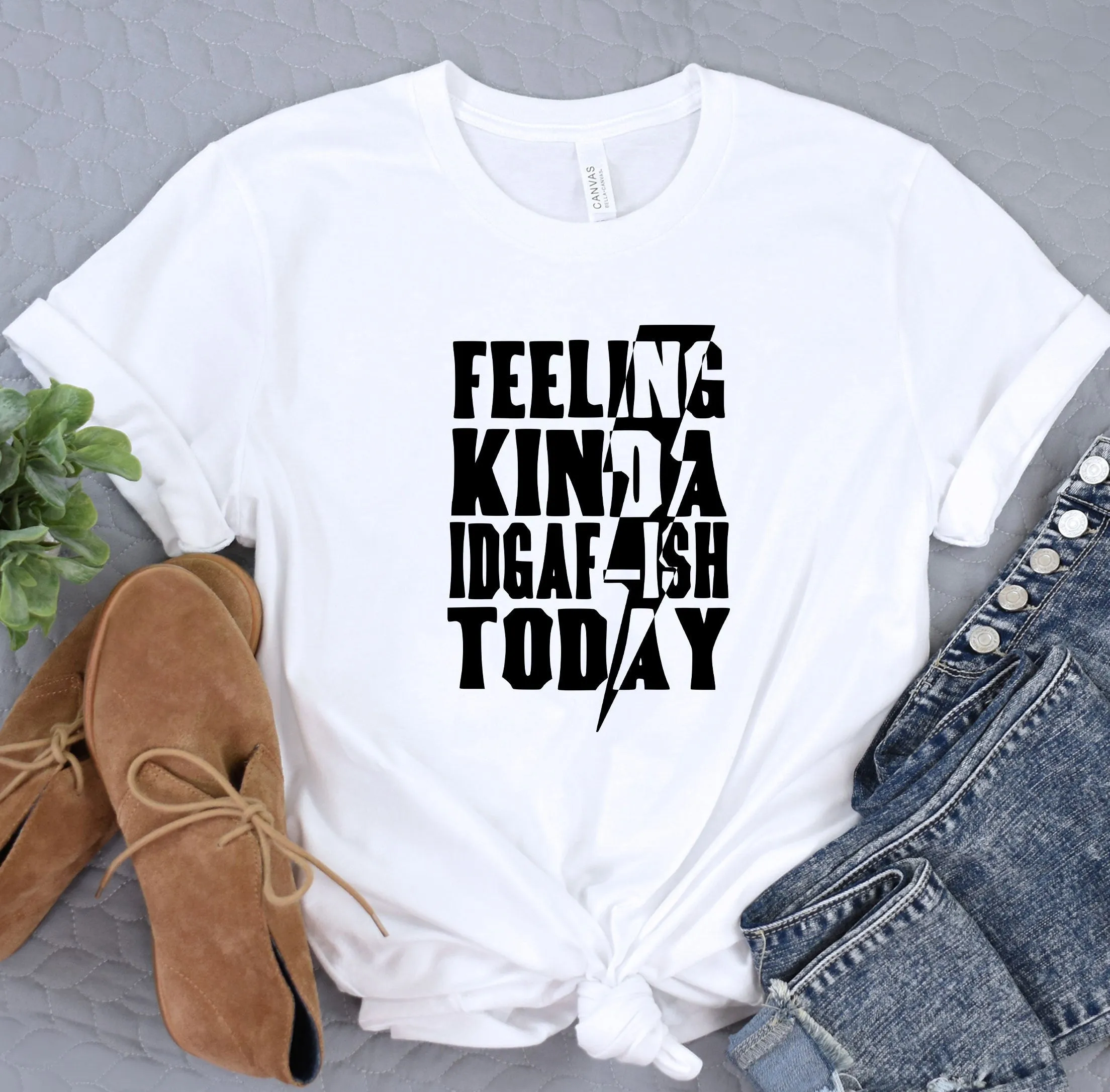 Feeling Kinda IDGAF-ISH Today Shirt, Floral Tshirt, Lover Tee, Animal Shirt, Aesthetic Shirt, Graphic Tee, Gift for her, Aesthetic Shirt
