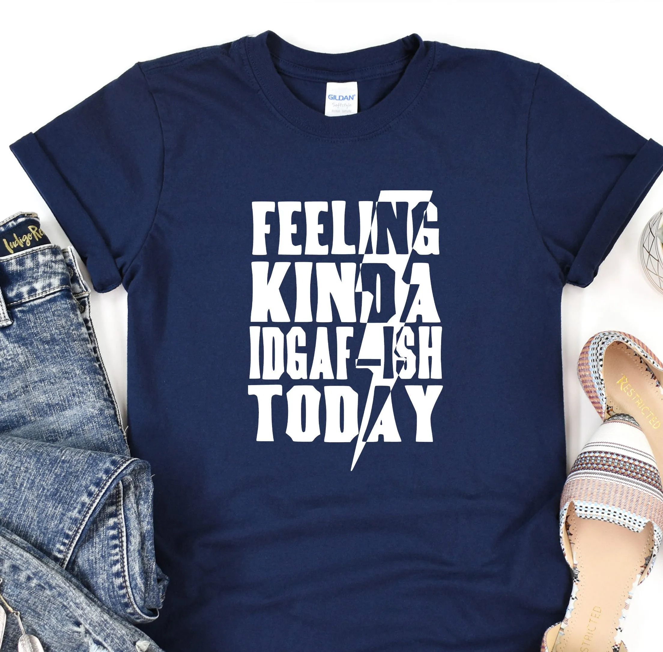 Feeling Kinda IDGAF-ISH Today Shirt, Floral Tshirt, Lover Tee, Animal Shirt, Aesthetic Shirt, Graphic Tee, Gift for her, Aesthetic Shirt