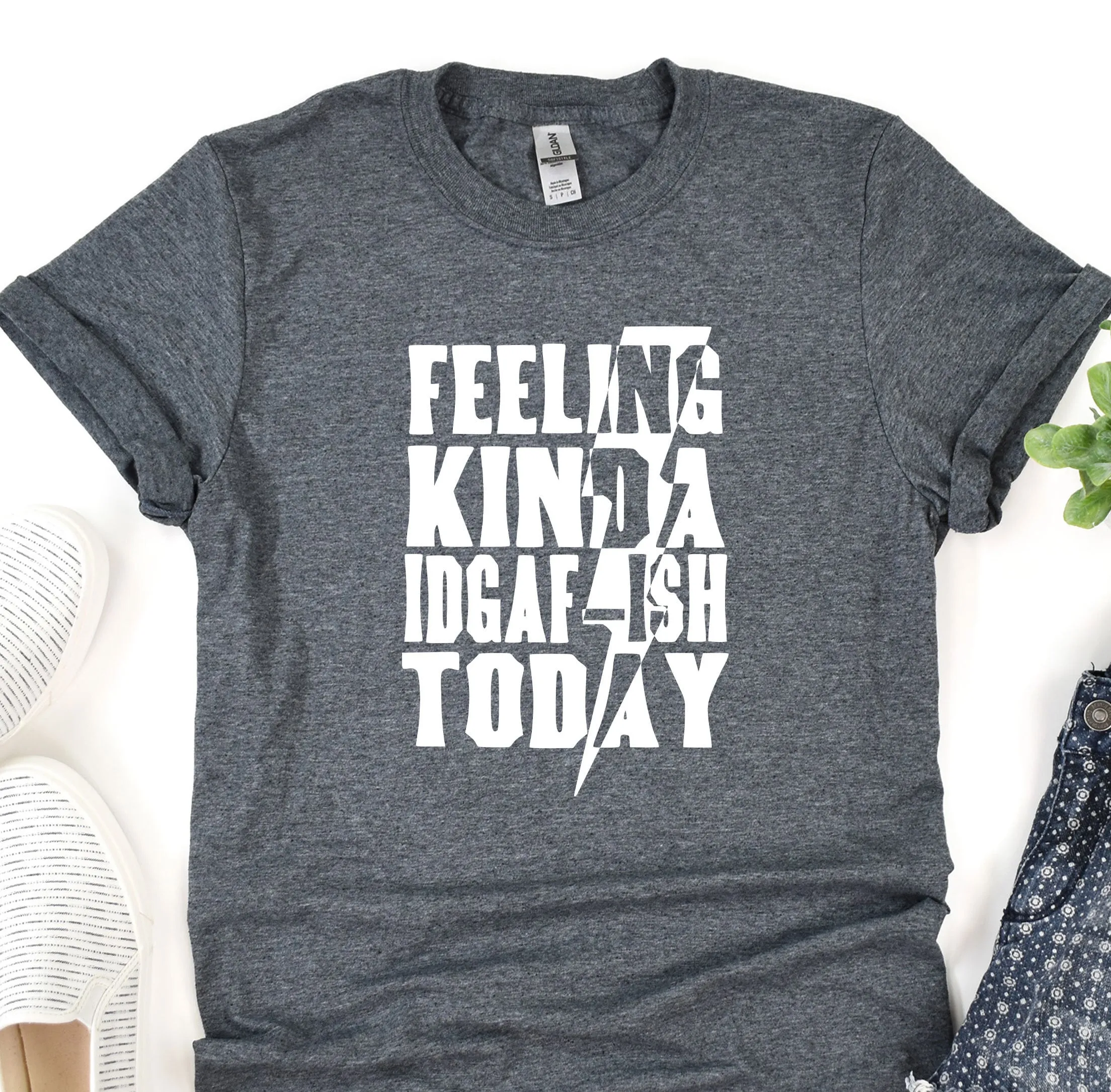 Feeling Kinda IDGAF-ISH Today Shirt, Floral Tshirt, Lover Tee, Animal Shirt, Aesthetic Shirt, Graphic Tee, Gift for her, Aesthetic Shirt