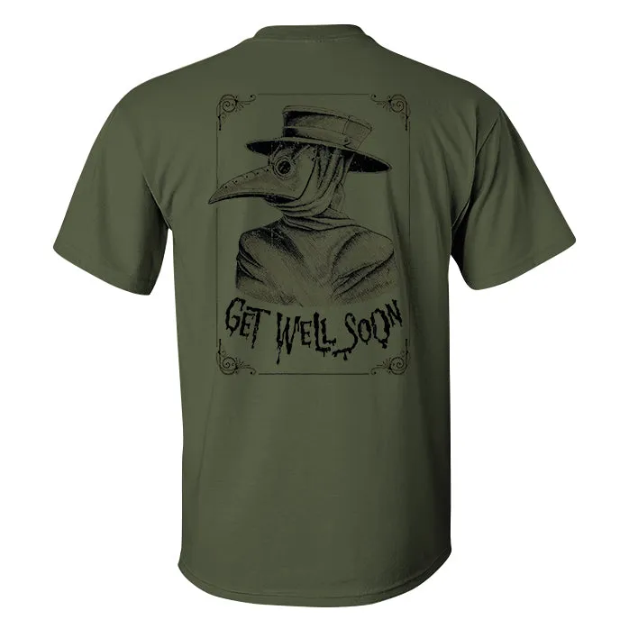 Get Well Soon Plague Doctor Print Men's T-shirt