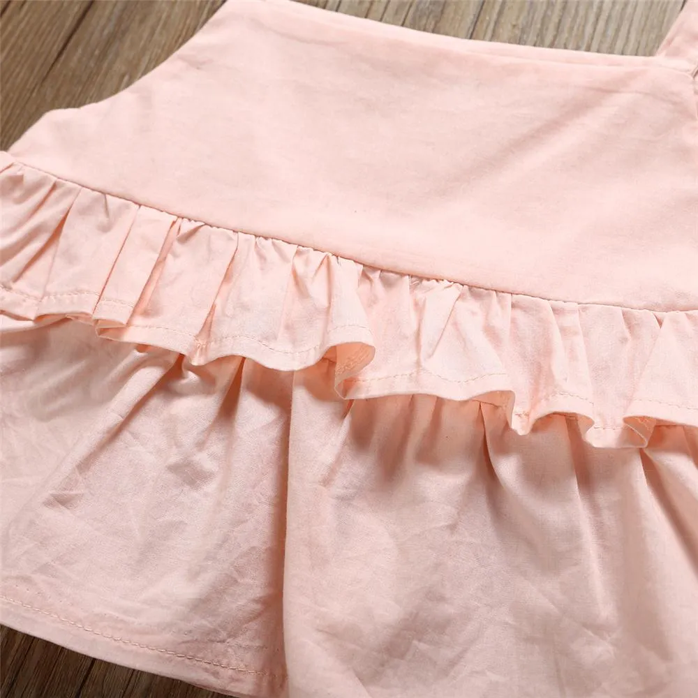 Girls Solid Color Sling Top & Pants & Headband Girls Clothing Wholesalers