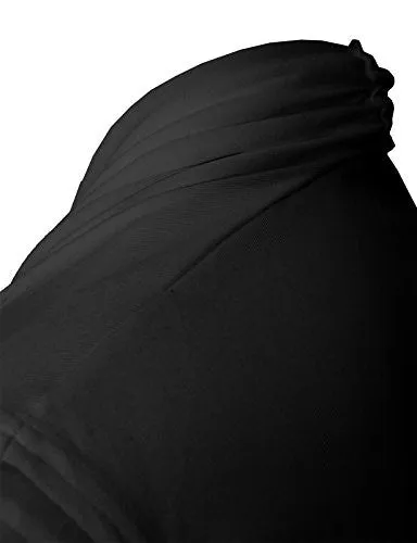 H2H Men's Shawl Collar Sleeveless Cardigan With No Button BLACK US M/Asia L (KMOCASL01)
