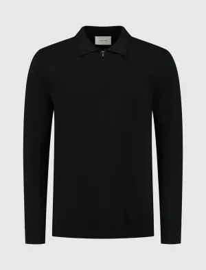 HALFZIP POLO KNITWEAR BLACK