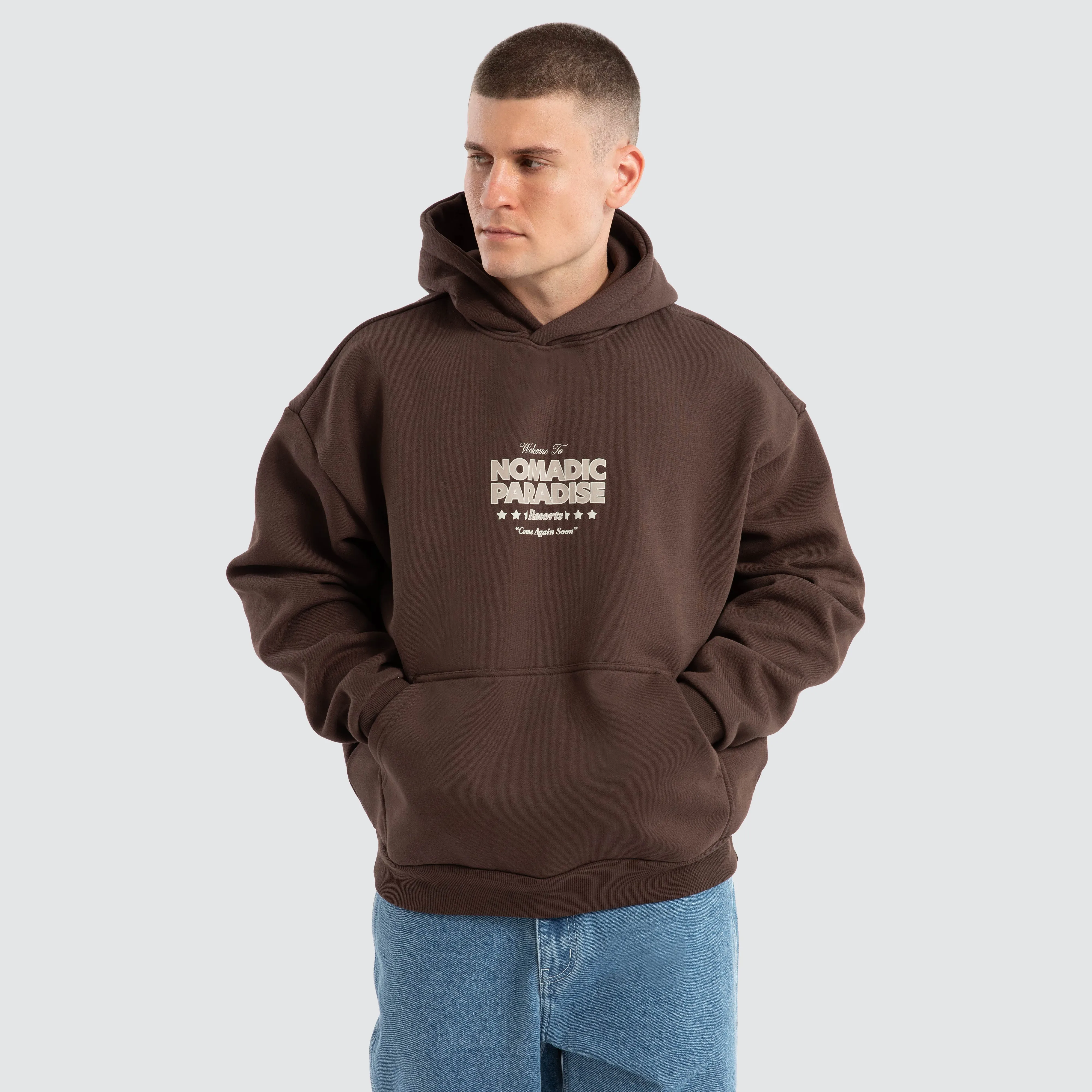 Hotel Oversized Hoodie Chocolate Brown
