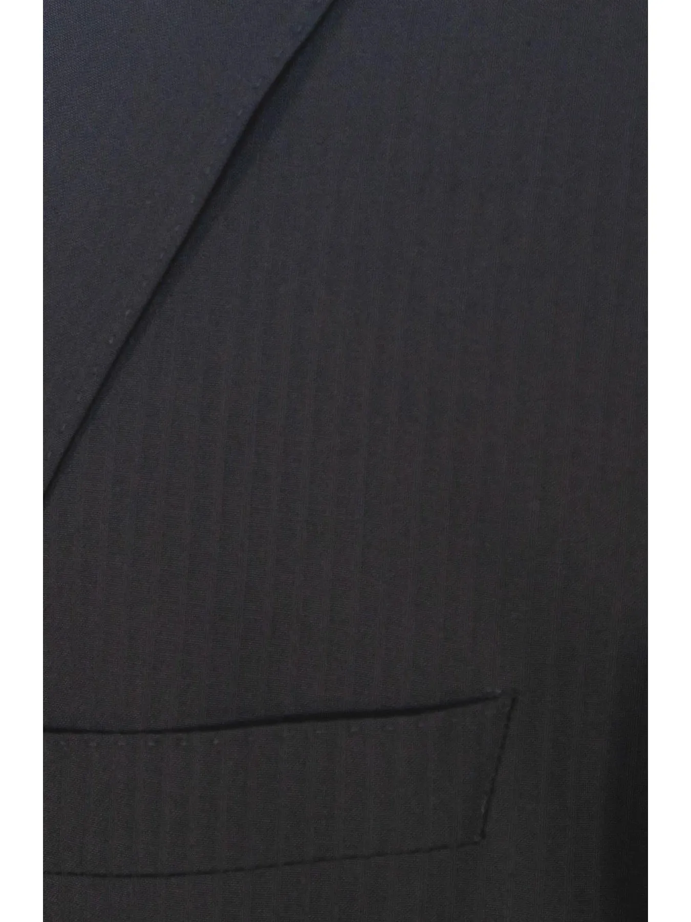 Hugo Boss Mens 42L Black Striped 100% Italian Super 110s Wool Slim Fit Suit