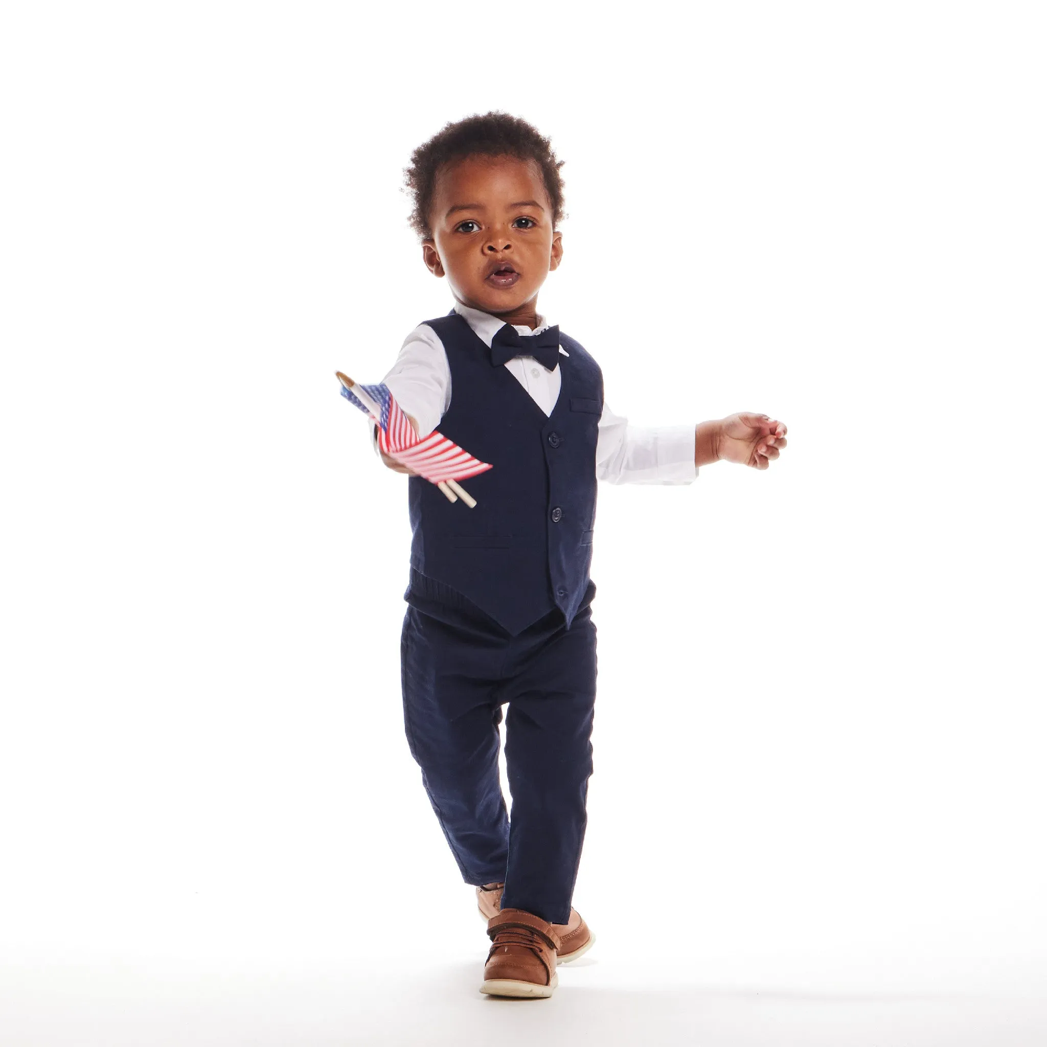 Infant (0-24M) 4-Piece Vest and Pants Set | Navy