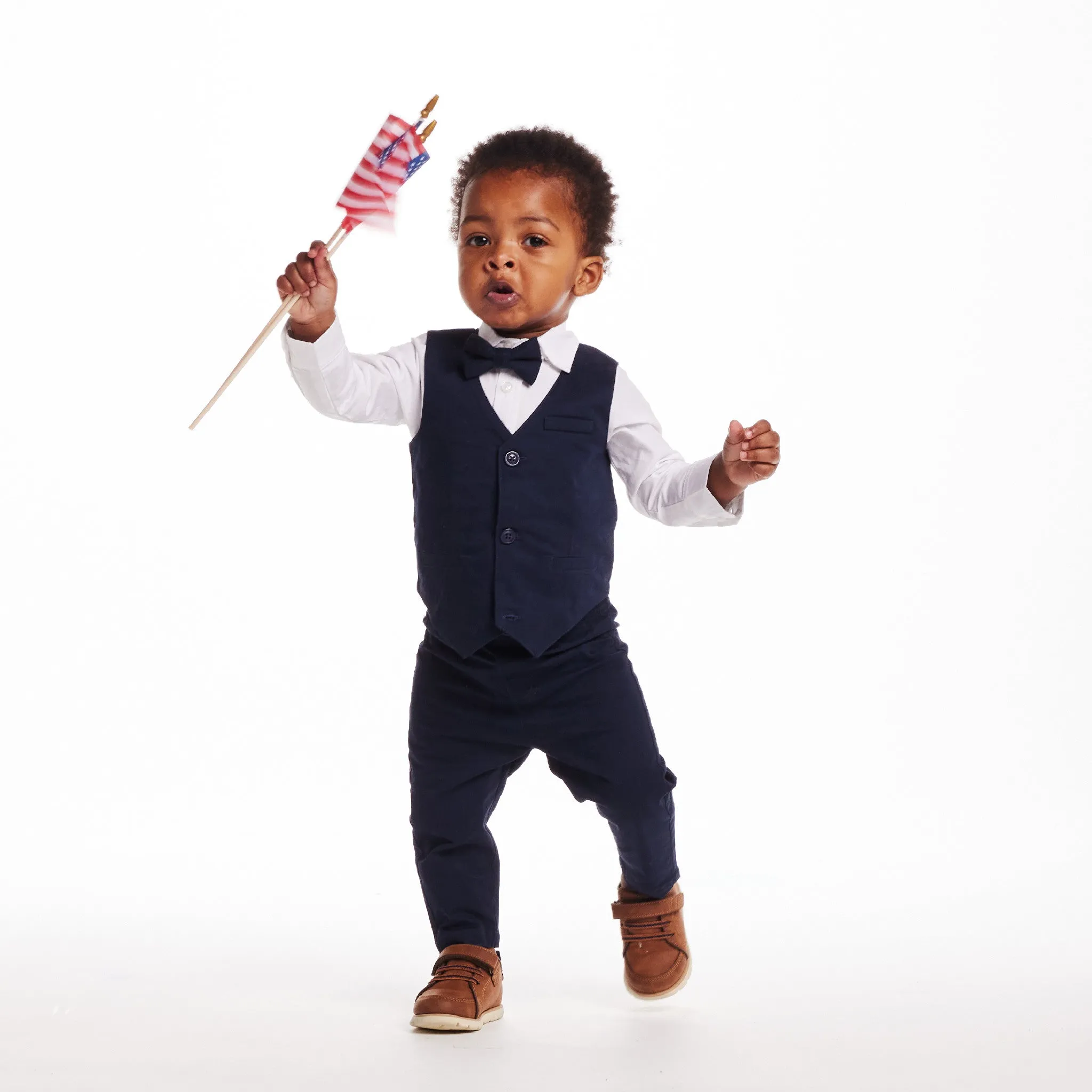 Infant (0-24M) 4-Piece Vest and Pants Set | Navy