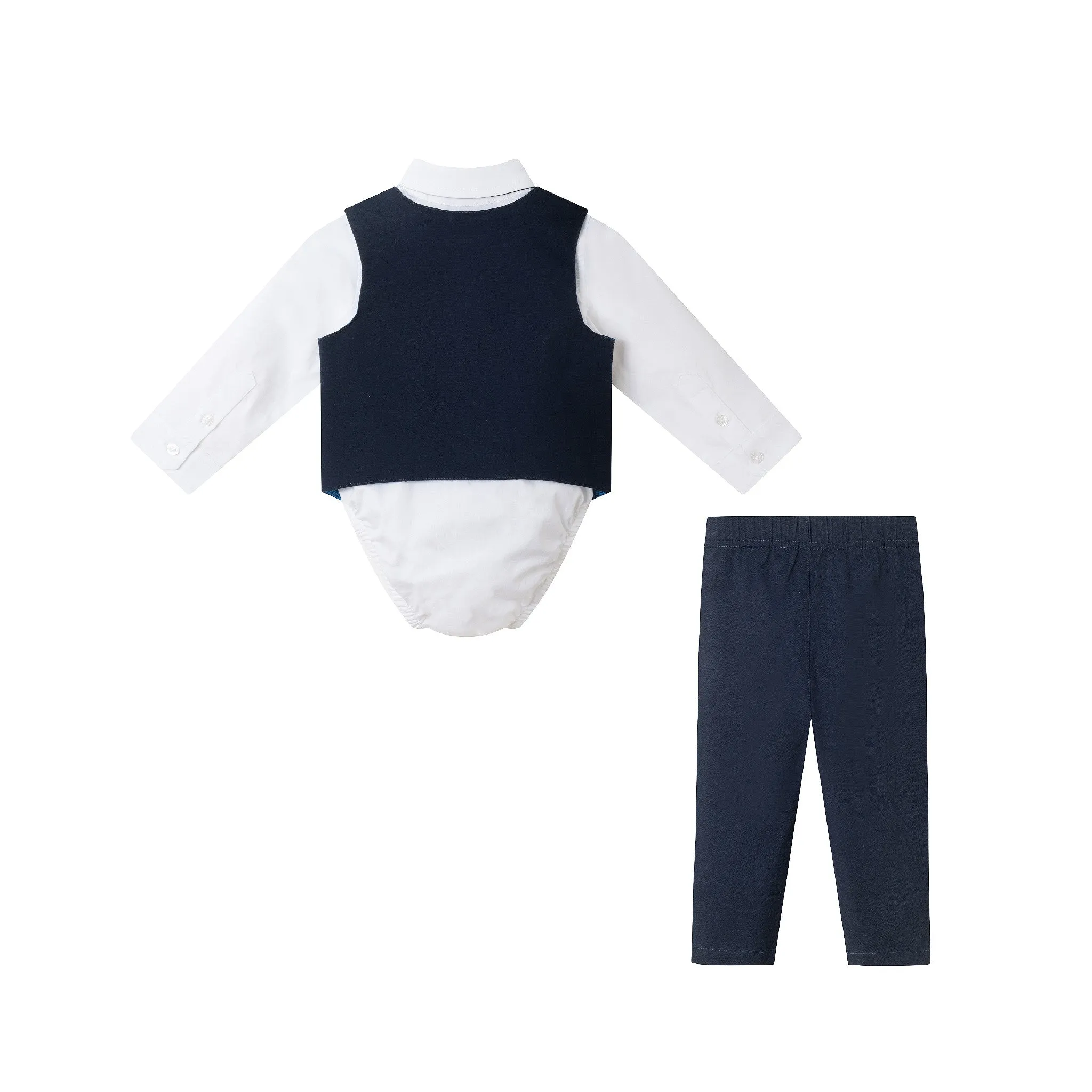 Infant (0-24M) 4-Piece Vest and Pants Set | Navy
