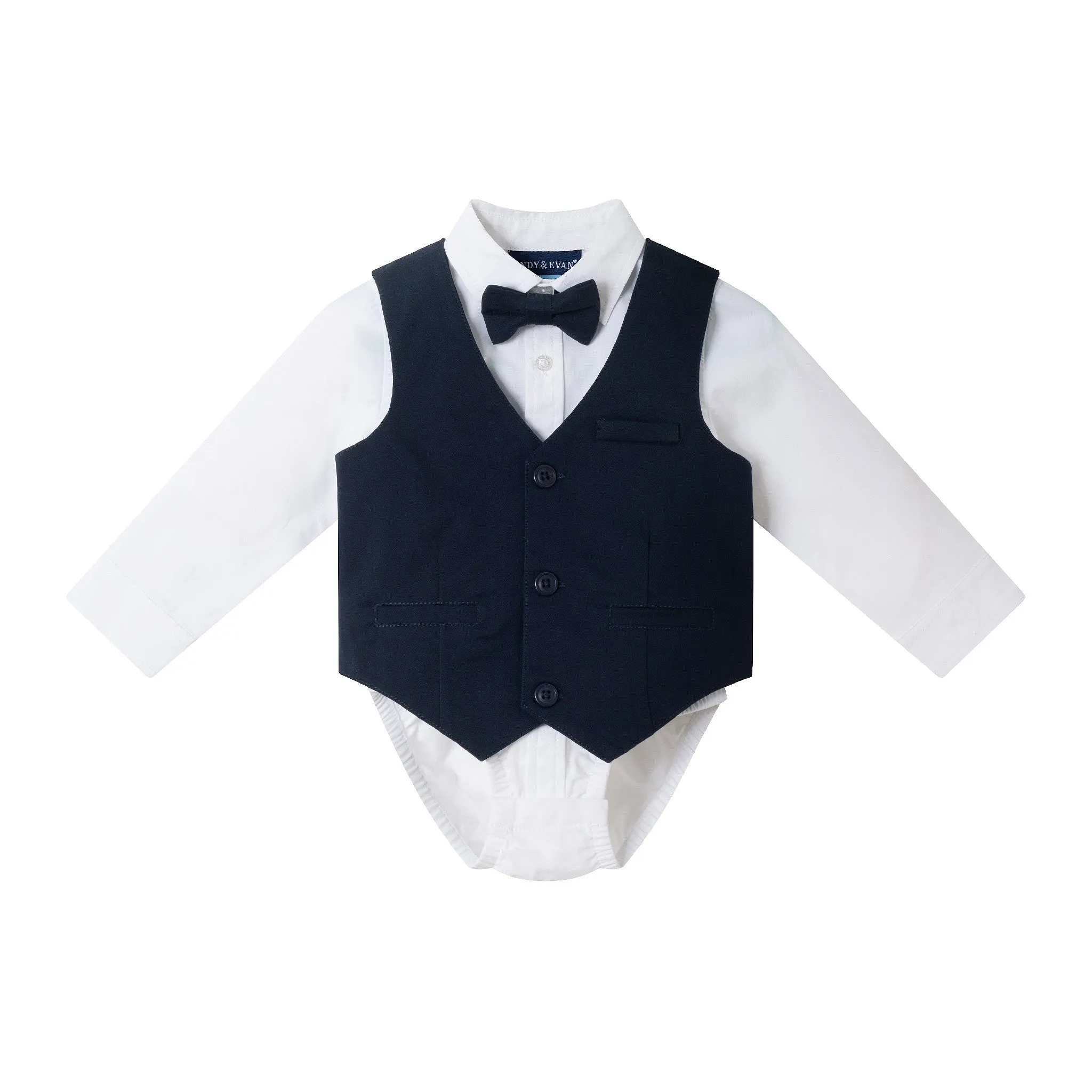 Infant (0-24M) 4-Piece Vest and Pants Set | Navy