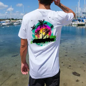 Islands Palm Sunset Printed Men's T-shirt