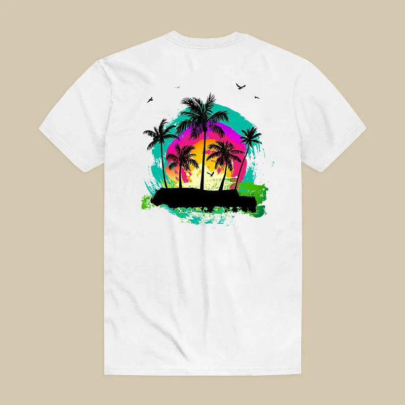 Islands Palm Sunset Printed Men's T-shirt