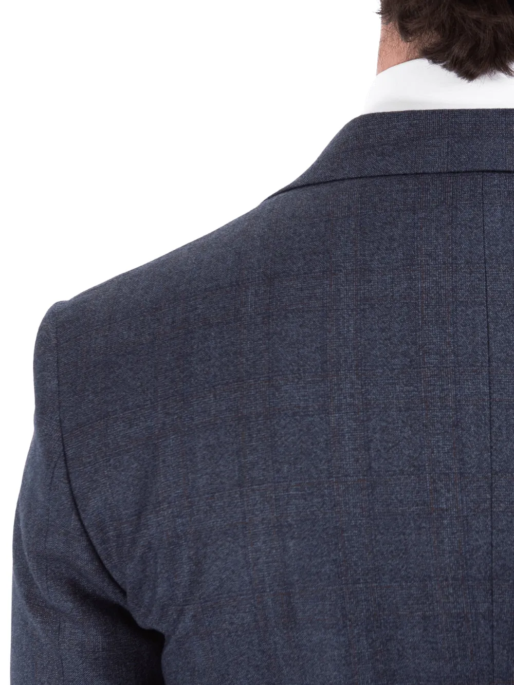 John Varvatos Half-Canvassed Navy Two Button Wool Blend Suit