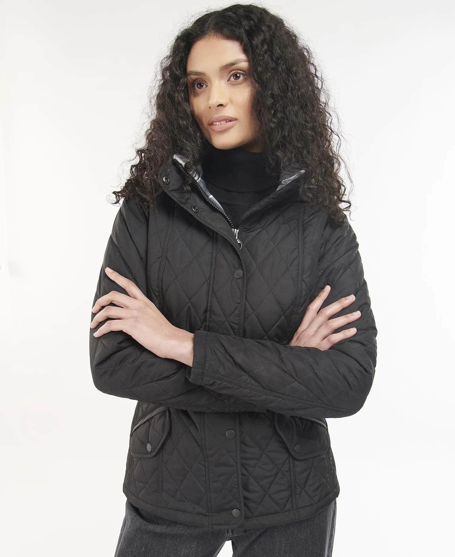 LADIES BARBOUR MILLFIRE QUILTED JACKET - BLACK