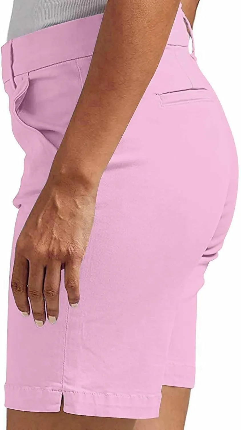 Ladies' Relaxed Trousers,Plus Size Women's Stretch Shorts Elastic Waist with Pockets, Breathable Summer Lounge Pants