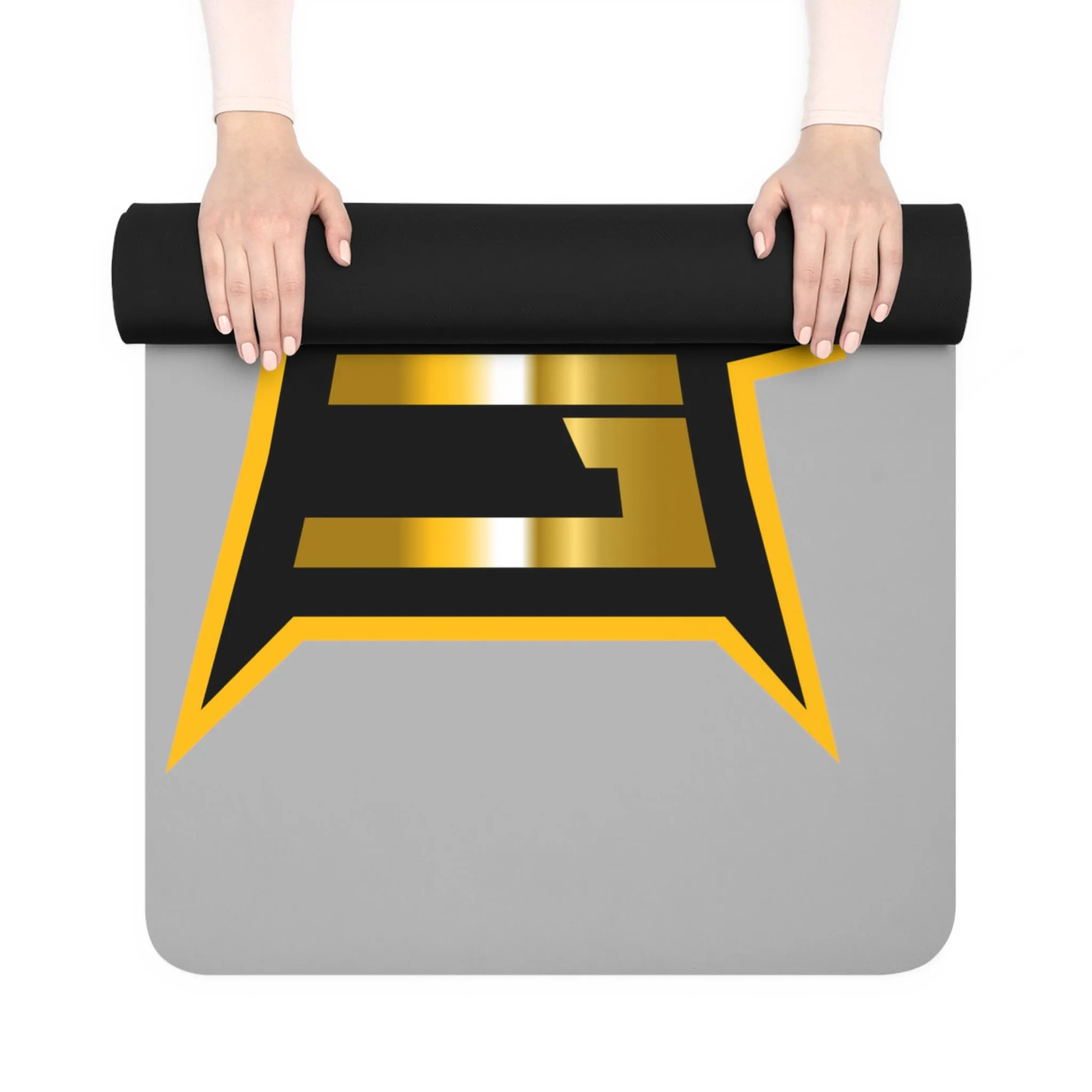 Light Grey LionSquad Rubber Yoga Mat