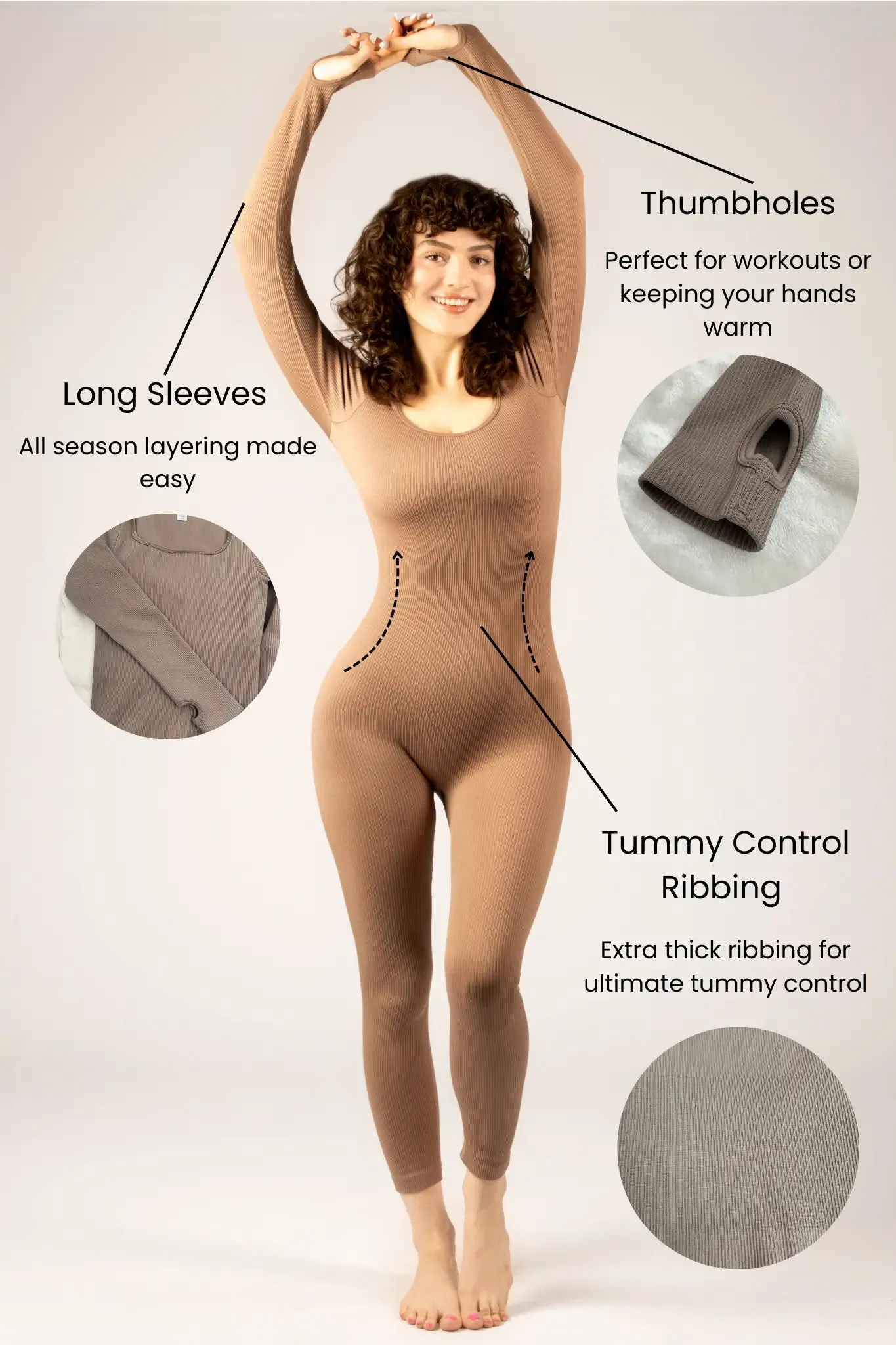 Long Sleeve Under Control Women's Bodysuit (Square Neck) – Single Pack Stylish & Versatile Wardrobe Essential