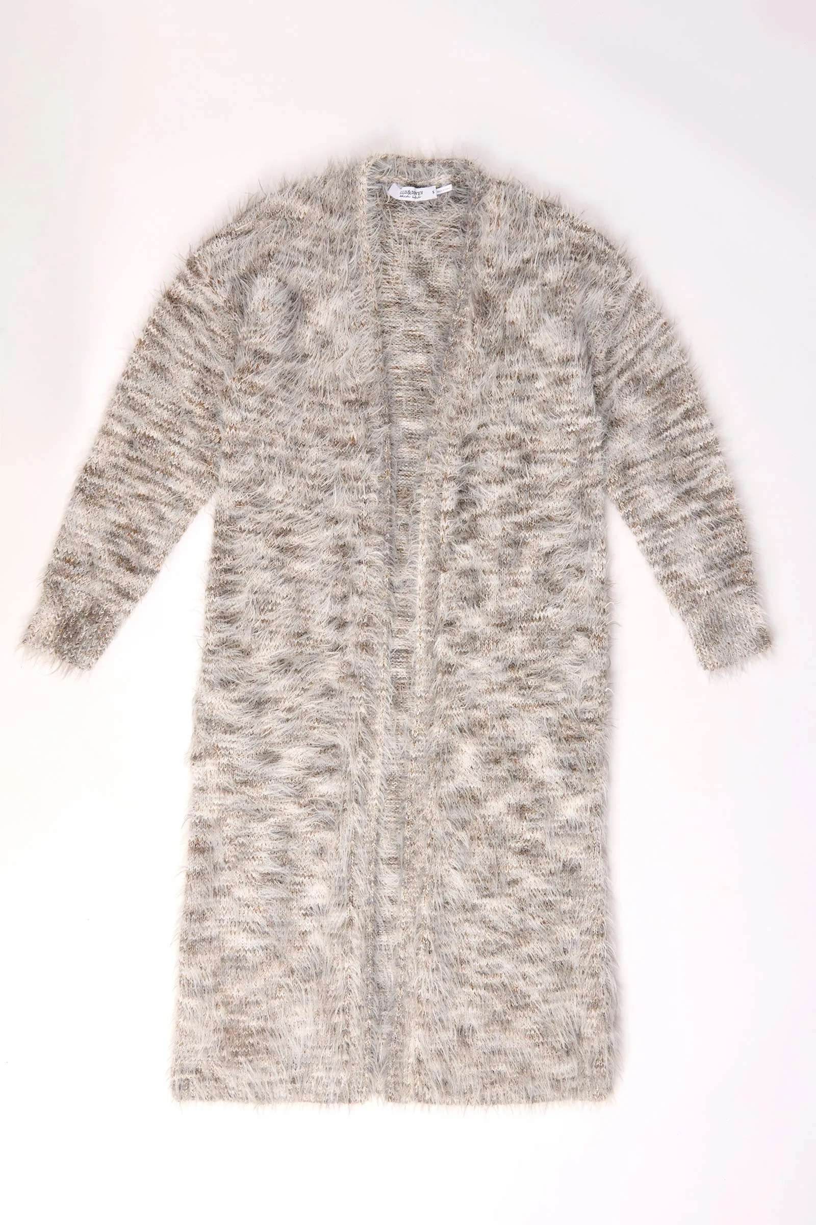 Longline Cardigan - Blue Fleck